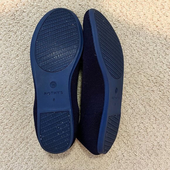 Rothys Round Toe Flats - Navy Blue - Picture 2 of 3